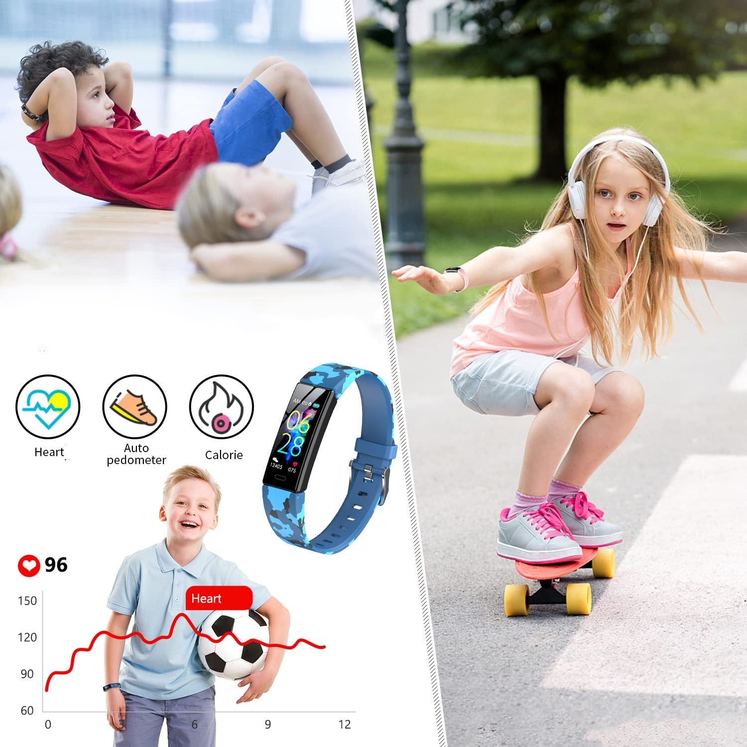 Ultimate Kids Fitness Tracker Smartwatch - IP68 Waterproof with 11 Sport Modes, Heart Rate Monitor, and Activity Alerts for Ages 6-16