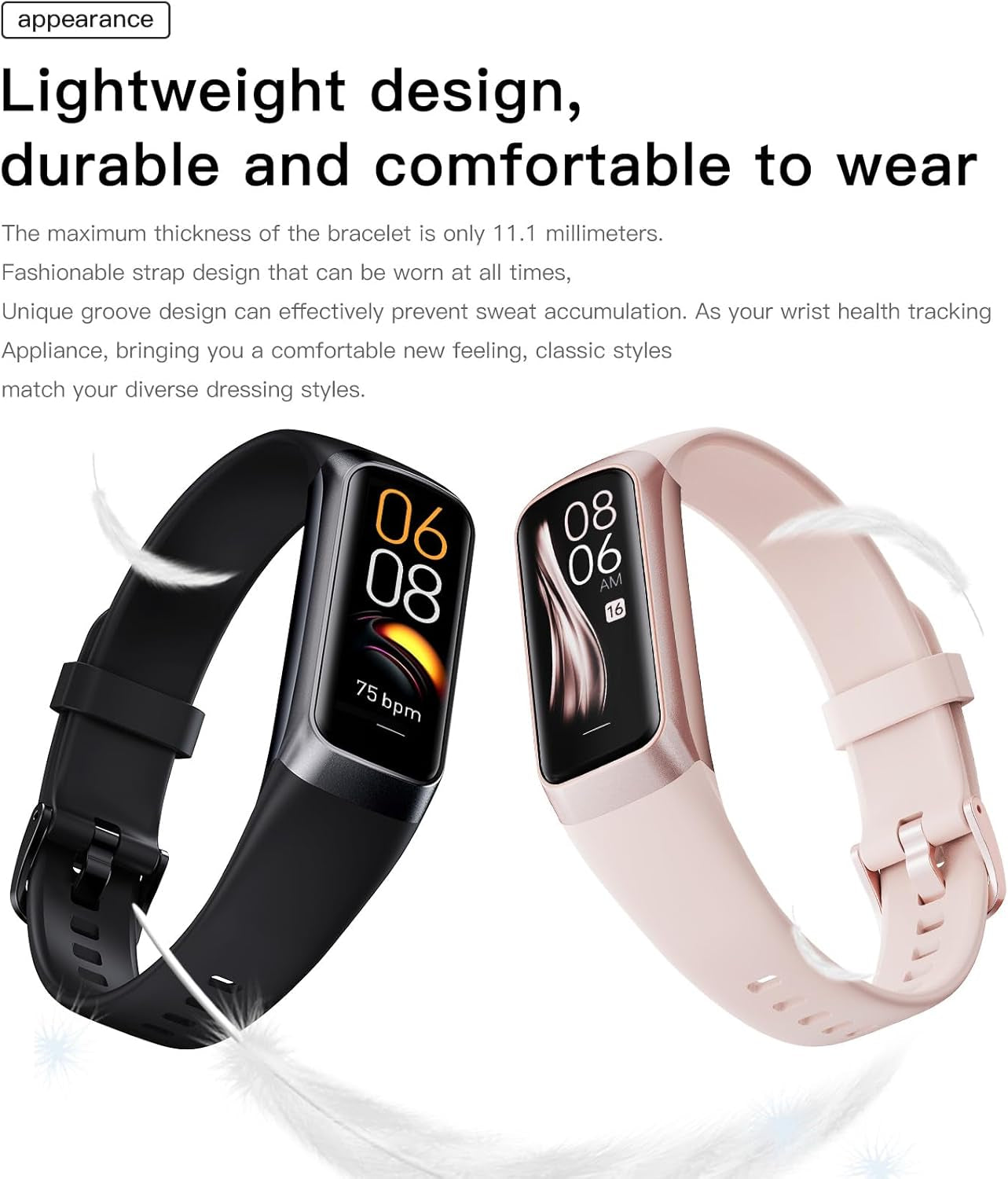 Elevate Your Fitness Journey with the Slim and Stylish C60 Health Tracker - 25 Sports Modes, Heart Rate & Blood Pressure Monitor, and IP68 Waterproof Design
