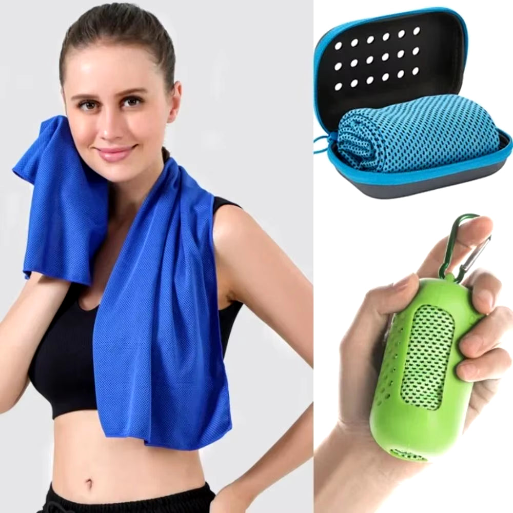 Mini Quick Dry Fitness Cool Towel Portable Microfiber Silica Gel Towel Silicone Bag Quick Drying Towel Sports