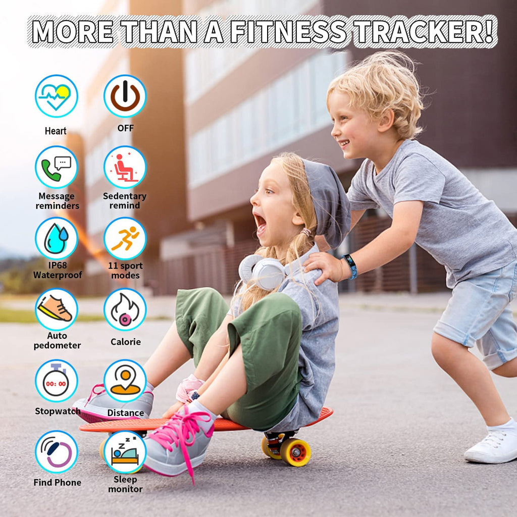 Ultimate Kids Fitness Tracker Smartwatch - IP68 Waterproof with 11 Sport Modes, Heart Rate Monitor, and Activity Alerts for Ages 6-16