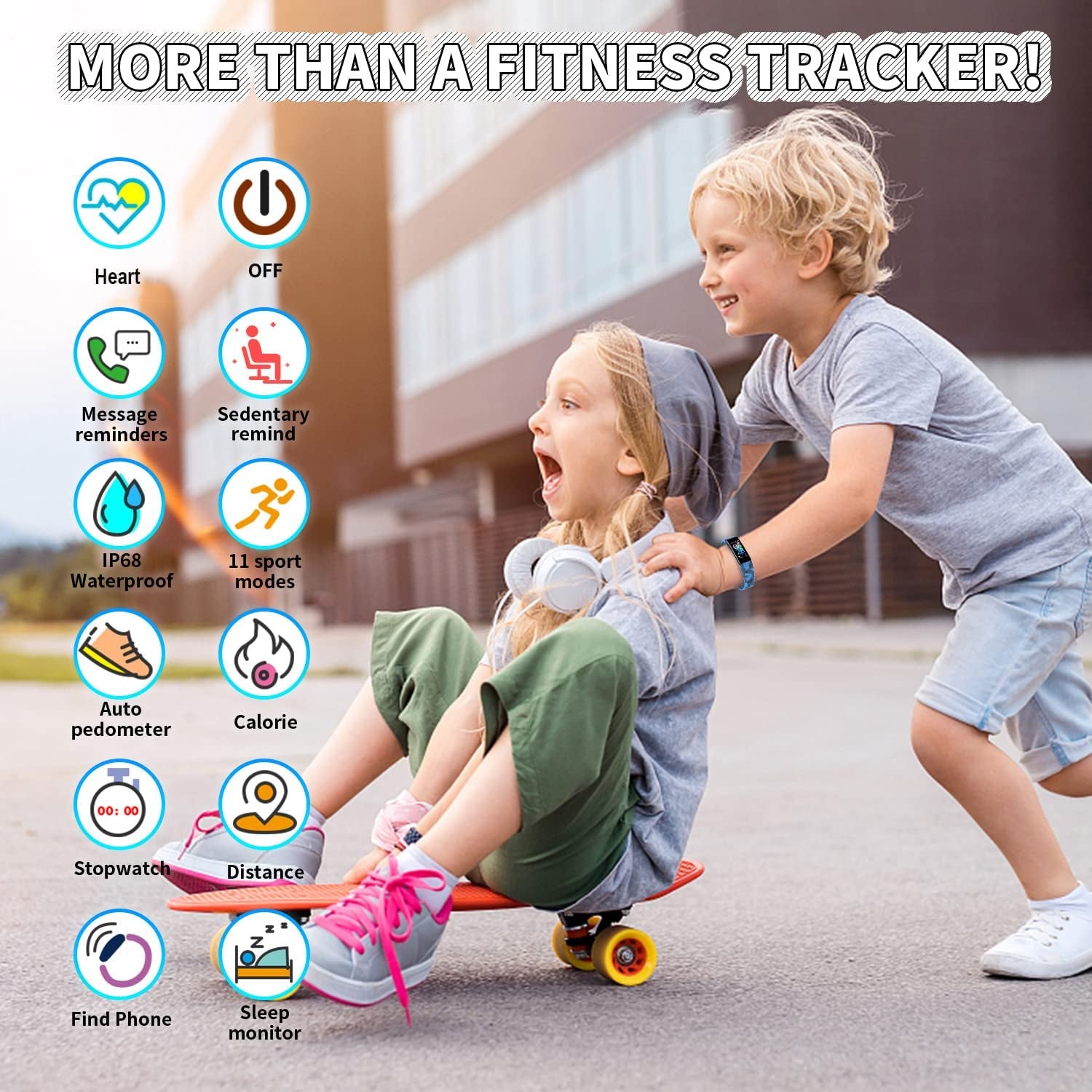 Ultimate Kids Fitness Tracker Smartwatch - IP68 Waterproof with 11 Sport Modes, Heart Rate Monitor, and Activity Alerts for Ages 6-16