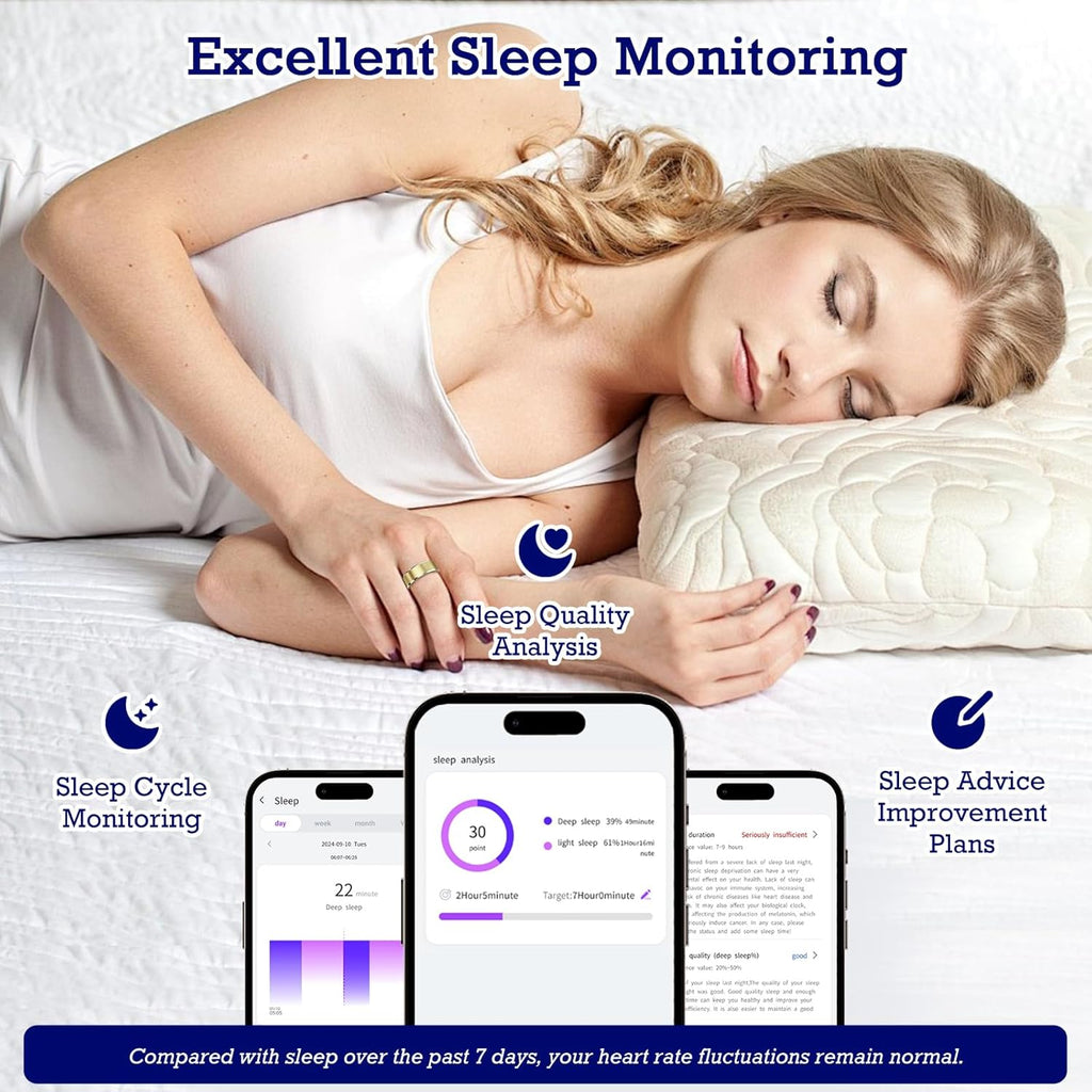 Revolutionary Smart Ring Health Tracker - Ultimate Sleep & Fitness Companion with Heart Rate Monitoring, Waterproof Design, and Air Gesture Control for iOS & Android