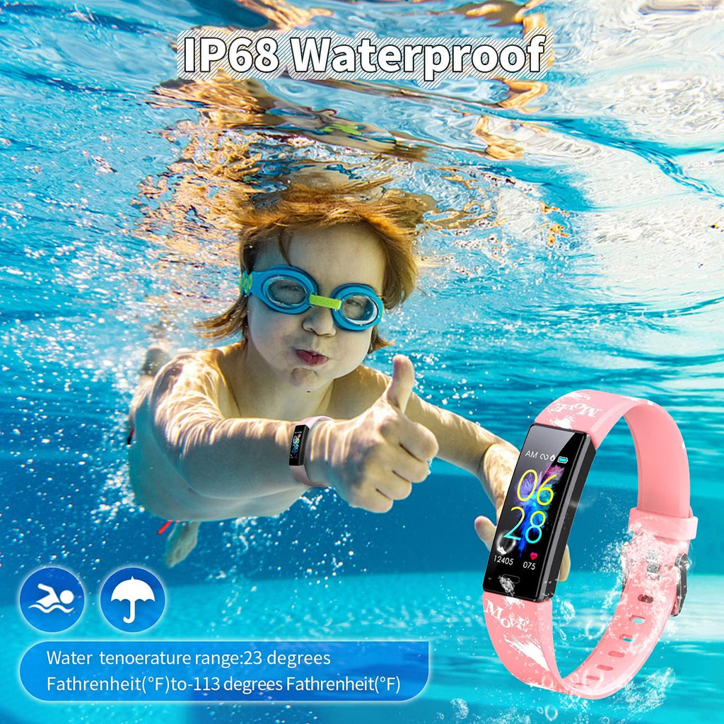 Ultimate Kids Fitness Tracker Smartwatch - IP68 Waterproof with 11 Sport Modes, Heart Rate Monitor, and Activity Alerts for Ages 6-16