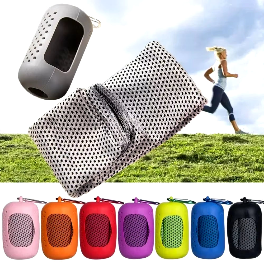 Mini Quick Dry Fitness Cool Towel Portable Microfiber Silica Gel Towel Silicone Bag Quick Drying Towel Sports