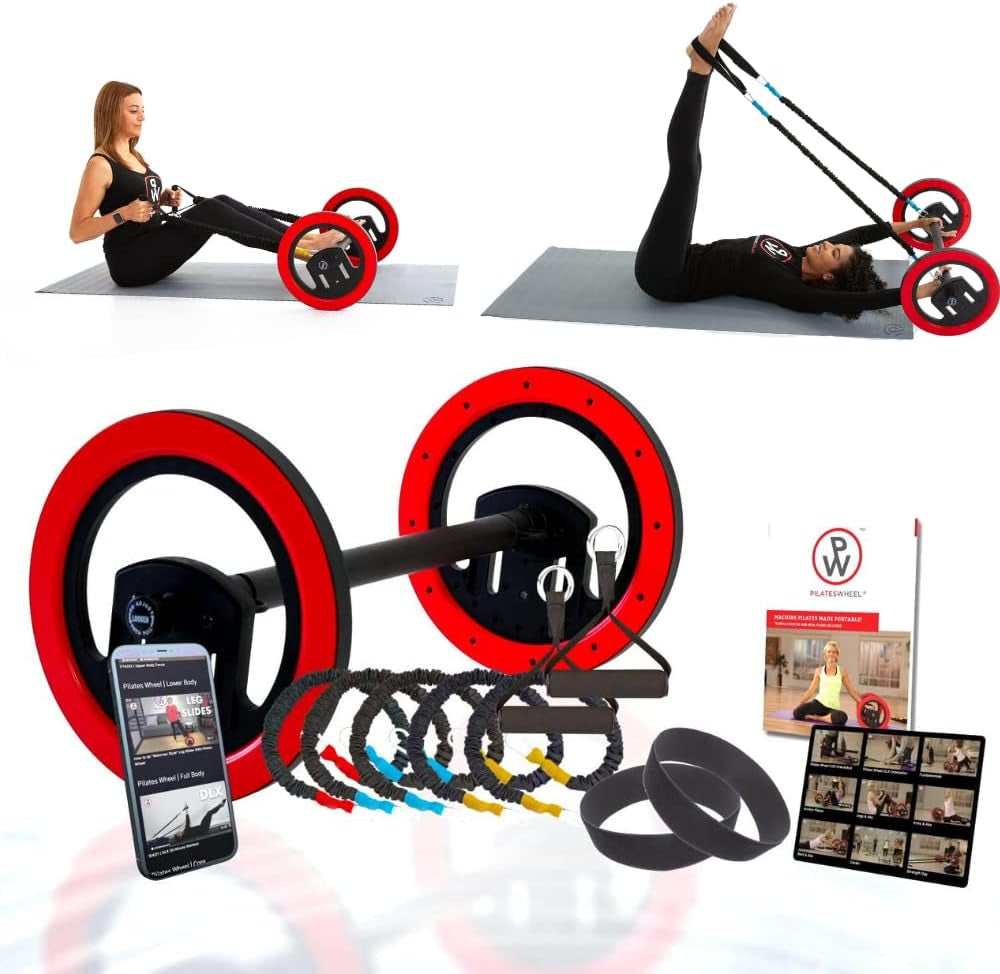 Pilates Wheel – Portable Machine Pilates – Designed by Master Pilates Instructors – Includes, Resistance Bands, and Anchor System – for All Fitness Levels - plus Free Online Classes